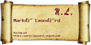 Markó Leonárd névjegykártya