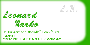 leonard marko business card